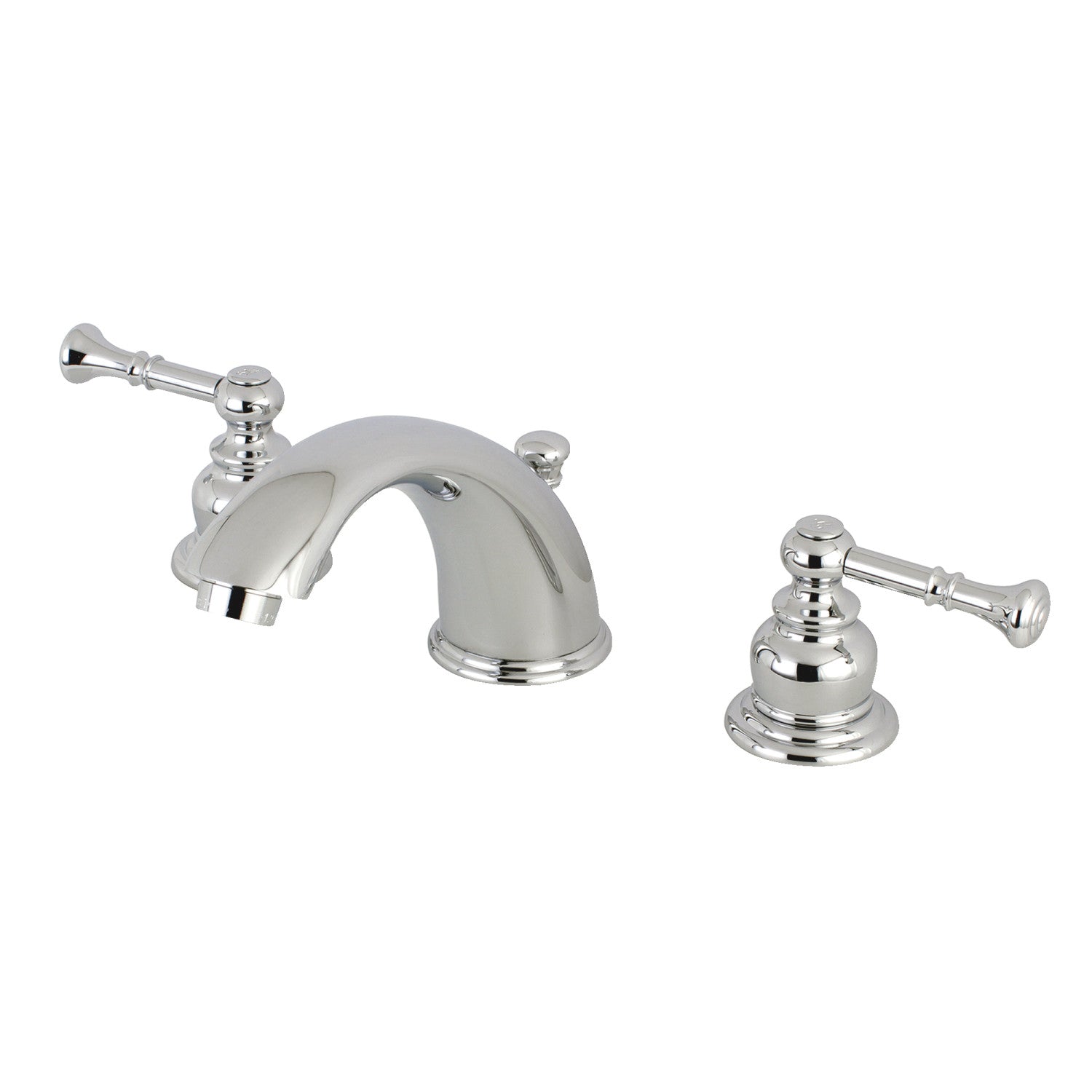 Kingston Tulare KB961NL - Naples Two-Handle 3-Hole Deck Mount Widespread Bathroom Faucet with Pop-Up Drain, Polished Chrome — image 1